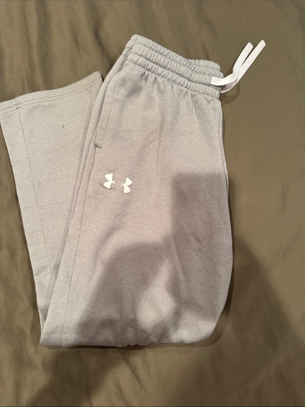 Under Armour Light Gray Kids' Joggers with White Drawstring